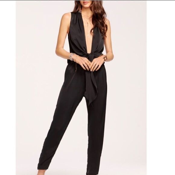 Ramy Brook Black Dorothy Drape Tie Waist Jumpsuit XXL NWT - Picture 6 of 11